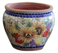 CSYQPDMBDL Vasi per Piante in Ceramica, Vasi for Piante succulente Stampati a Mano, fioriere cilindriche da Esterno, contenitori for Piante, fioriere da Giardino(51 * 39cm)