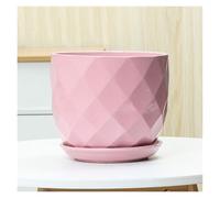 CSYQPDMBDL Vasi per Piante in Ceramica, Vaso da Fiori Moderno in Ceramica con Vassoio, for Soggiorno, Balcone, Interno ed Esterno.(Light Red,Small)