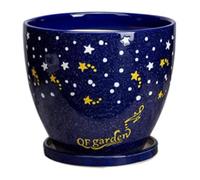 CSYQPDMBDL Vasi per Piante in Ceramica, Vaso for Piante in Ceramica Smaltata, Contenitore for Fiori, in Ceramica Resistente con Vassoio(Blue,Small)