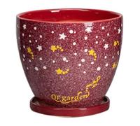 CSYQPDMBDL Vasi per Piante in Ceramica, Vaso for Piante in Ceramica Smaltata, Contenitore for Fiori, in Ceramica Resistente con Vassoio(Red,Large)