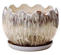 CSYQPDMBDL Vaso da Fiori in Ceramica, Decorazione for casa e Ufficio, Utensili da Cortile e da Giardino, Vaso da Fiori in Ceramica for Interni(Brown,14cm*11.5cm)
