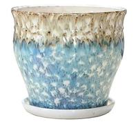 CSYQPDMBDL Vaso da Fiori in Ceramica, Fioriera da Interno con Vassoio, Decorazione da Tavolo, Balcone, Soggiorno