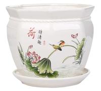 CSYQPDMBDL Vaso da Fiori in Ceramica, Piantare Fiori e Piante sul Balcone Interno con Un Semplice Vassoio for fioriere, Un Vaso for Cactus e vasi for Piante da Giardino.(Large)