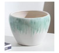 CSYQPDMBDL Vaso da Fiori in Ceramica, Vaso cilindrico Stampato a Mano, for Giardinaggio Interno, contenitori for Piante Colorate con Vassoio, Decorazione da scrivania e Ufficio.(18x15cm)