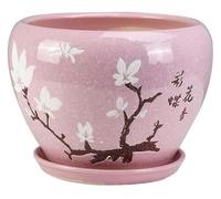 CSYQPDMBDL Vaso da Fiori in Ceramica, Vaso da Fiori in Ceramica Semplice con Foro di drenaggio, sottovaso, vasi for Bonsai da Tavolo, Soggiorno, vasi for Piante da Giardino all'aperto(13.5CM)