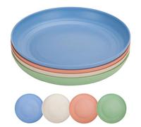 CSYY Set di piatti da campeggio da 25,4 cm, 4 piatti in plastica per insalata, pasta, feste, casa, resistenti al microonde e lavabili in lavastoviglie