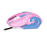 CSZH Orologio pioneer cf rosa mouse anime dva cablato gaming mouse cartoon ragazzi e ragazze capelli retroilluminato esports mangiare pollo LOL (Rosa)