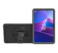 CTA Digital - Custodia protettiva per tablet Lenovo, resistente agli urti, con impugnatura girevole a 360 gradi integrata, cavalletto e cinghia da polso per Lenovo M10 Plus Gen 3, colore: nero