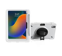 CTA Digital PAD-PCGK109W - Custodia protettiva robusta con impugnatura girevole a 360°, cavalletto e cinturino da polso per iPad 10a generazione da 11,9", colore: Bianco