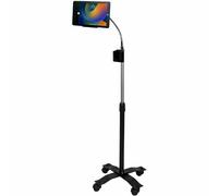 CTA Digital PAD-SCGS9 - Supporto da pavimento per tablet regolabile in altezza, con serratura e chiave di sicurezza, ruote di bloccaggio per iPad (5-6), iPad Pro 9.7 e iPad Air
