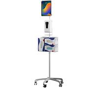 CTA Digital - Supporto di sicurezza a collo di cigno per tablet da 7-13 pollici con stazione disinfettante e dispenser automatico di sapone