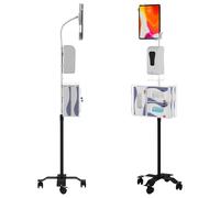 CTA - Supporto digitale compatto a collo di cigno per tablet da 7-13 pollici con stazione disinfettante e dispenser automatico di sapone