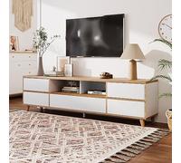 Ctastay Mobile TV Moderno, Mobile Basso Lungo con Divisori, Librerie e Stoccaggio, Grande Mobile TV Contro Il Muro, Credenza TV, Mobiliper Il Soggiorno, 175 L x 37 B x 51H
