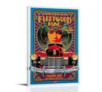 CTATOGE Fleetwood Poster Mac Rock su tela, decorazione artistica da parete, decorazione per la casa, per camera da letto e soggiorno, 50 x 75 cm, con cornice