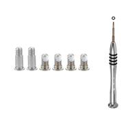 CTBDZ Set di 6 viti di fondo e cacciaviti per MacBook Pro 15" A1707 A1990 (2016-2019) Bottom Case Screw Set (colore argento)