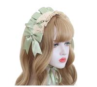 CTCOIJRN Accessori Lolita Copricapo con fiocco in pizzo Fascia Lolita Accessori for capelli fatti a mano dolci e carini, verde Taglia unica