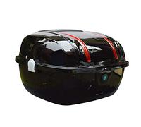 CTCOIJRN Contenitore per bagagli da viaggio per moto, casco da moto, deposito bagagli per moto, ciclomotore, custodia posteriore posteriore/decorazione grigia (colore: nero)