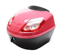 CTCOIJRN Contenitore per bagagli da viaggio per moto, custodia posteriore per moto, scooter e moto, striscia di avvertimento notturna/blu/decorazione da 65 litri (colore: rosso, dimensioni: 65 l)