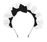 CTCOIJRN Copricapo Lolita, Copricapo Cosplay, Copricapo Lolita Gotico Cerchietto for Capelli Cosplay Fascia Gotica con Bowknot in Pizzo Copricapo da Cameriera Accessori for Capelli for Donne(BK)