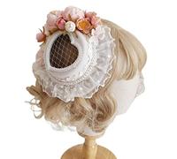 CTCOIJRN Copricapo Lolita, Copricapo Cosplay, Forcine for capelli a forma di cappello a forma di fiore carino Mollette for capelli for carnevale for feste Festival Accessori for capelli primaverili Fo