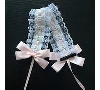CTCOIJRN Copricapo Lolita, fascia for capelli, accessori, cerchietto for capelli, morbido pizzo for ragazza Kawaii Lolita fiocco in nastro fasce for capelli copricapo da donna fascia Loli fascia for c