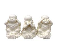CTCOIJRN Decorazione Auto Monaci Buddisti Seduti Set di 3, Tre Monaci Saggi, Non Sento Il Male Non Vedo Il Male Non Parli Male Statue, Statuette di Buddha Zen, Home Office Feng Shui Decor,Oro Statua