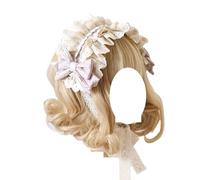 CTCOIJRN Fasce for capelli con fiocco for donne e ragazze Accessori for capelli Lolita Fascia for capelli con fasce for capelli alla moda antiscivolo con fiocco(Pink purple headbands)