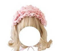 CTCOIJRN Fasce for capelli in cotone for donne e ragazze Accessori for capelli Lolita gotico Fascia for capelli con fiocco Fasce for capelli antiscivolo alla moda x 12 cm)(Pink)