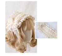 CTCOIJRN Fasce for capelli in pizzo beige for donna Fascia for capelli Lolita Arco Fascia for capelli Cappello a cilindro Fasce for capelli Accessori for costumi(Headbands)