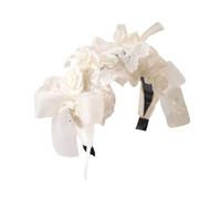 CTCOIJRN Fasce for capelli in pizzo beige for donna Fascia for capelli Lolita Arco Fascia for capelli Cappello a cilindro Fasce for capelli Accessori for costumi(Hair Hoop)