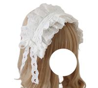 CTCOIJRN Fasce for capelli in pizzo for copricapo Lolita for donne Fasce antiscivolo Cerchietti for capelli alla moda(White)