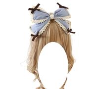 CTCOIJRN Fasce for capelli in pizzo for donna Fascia for capelli Lolita Fascia for capelli con fiocco Fascia for capelli Fascia for capelli Accessori for capelli alla moda(Blue Bow)