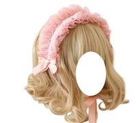 CTCOIJRN Fasce for capelli in pizzo for donna Fascia for capelli Lolita Fascia for capelli Fascia for capelli Cerchietto for capelli Accessori for fasce alla moda(Pink)