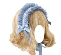 CTCOIJRN Fasce for capelli in pizzo for donna Fascia for capelli Lolita Fascia for capelli Fascia for capelli Cerchietto for capelli Accessori for fasce alla moda(Blue)