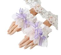 CTCOIJRN Fasce for capelli in pizzo viola for donna Fascia for capelli Lolita Arco Fascia for capelli Cappello a cilindro Fasce for capelli Accessori for costumi(Arm sleeves)