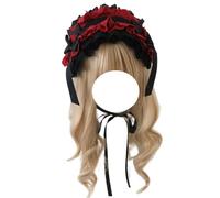 CTCOIJRN Fasce larghe for donna Fascia for capelli Lolita in pizzo gotico Fascia for capelli Fascia for capelli Cerchietto for capelli Accessori for fasce alla moda(Black Red)