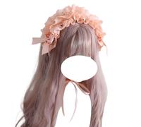 CTCOIJRN Fascia for capelli for donne e ragazze Gothic Lolita ampia fascia for capelli moda antiscivolo accessori for capelli(Orange pink)