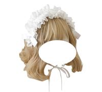 CTCOIJRN Fascia for capelli for donne e ragazze Gothic Lolita ampia fascia for capelli moda antiscivolo accessori for capelli(White)