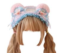 CTCOIJRN Fascia for capelli Orecchie da orso Fascia carina for donne Ragazze Accessori for capelli Lolita Fasce for animali Fasce for capelli alla moda(Pink Bear Ears+Headbands)