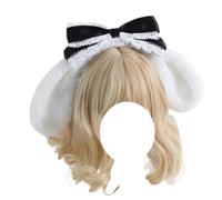 CTCOIJRN Fascia for orecchie di animali Fascia for capelli for orecchie di cane Lolita Orecchie a cerchio for capelli di animali carini Copricapo Accessori for capelli(Schwarz)