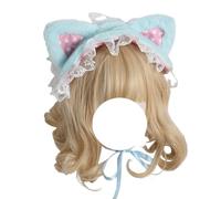 CTCOIJRN Fascia for orecchie di gatto Fasce for capelli Lolita carine Fasce antiscivolo for accessori for capelli da donna e ragazza(Blue Pink)