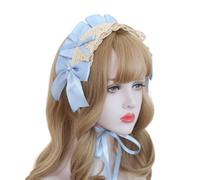 CTCOIJRN Fascia Lolita Copricapo con fiocco in pizzo Fascia Lolita Accessori for capelli fatti a mano dolci e carini, azzurro cielo