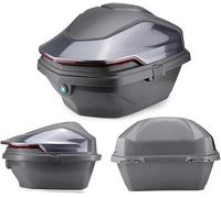 CTCOIJRN Scatola portaoggetti da viaggio per moto, casco da moto, bagagliaio, per moto, ciclomotore, custodia posteriore posteriore per moto, decorazione grigia