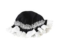 CTCOIJRN Simpatico Cappello in Pizzo Lolita Berretto a Cuffia da Donna Fasce in Pizzo Fascia for Capelli Accessori for Capelli Copricapo(Black White,One Size)