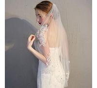 CTCOIJRN Velo da Sposa in Cristallo Velo da Sposa con Applicazioni in Pizzo 1 Livello Velo Corto all'anca Morbido Tulle Accessori for Capelli for Donne e Ragazze