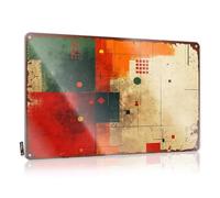 CTDF Segni da bar personalizzati Composizione astratta: uno studio a colori e forma Targa in latta Specchi per uomo Cave Tin Sign Decor (20 x 30 cm)