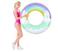 CTDMJ Anello Gonfiabile Per Adulti Anello Da Nuoto Gonfiabile Tubo Anello Galleggiante Con Paillettes Arcobaleno E Manigliaper il partito giocattoli bagno della piscina festa della piscina di estate