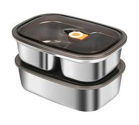 CTDMJ Contenitore per il pranzo per adulti, confezione da 2 pezzi, 1,2 l + 1,7 l, grande capacità 304, in acciaio inox, portatile, a prova di perdite, per adulti e bambini, per scuola, ufficio