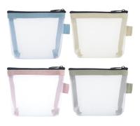 CTEAKOP 12 sacchetti in rete con cerniera, borsa per trucco con cerniera, borsa per cosmetici, organizer per casa, ufficio, viaggi (4 colori)