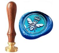 Cteb Bee Imperial Crown sigillo di cera timbro kit decora Gift Cards Weding inviti buste Letetrs ceralacca sigillo timbro Stamp(Wood Handle& Brass Head)